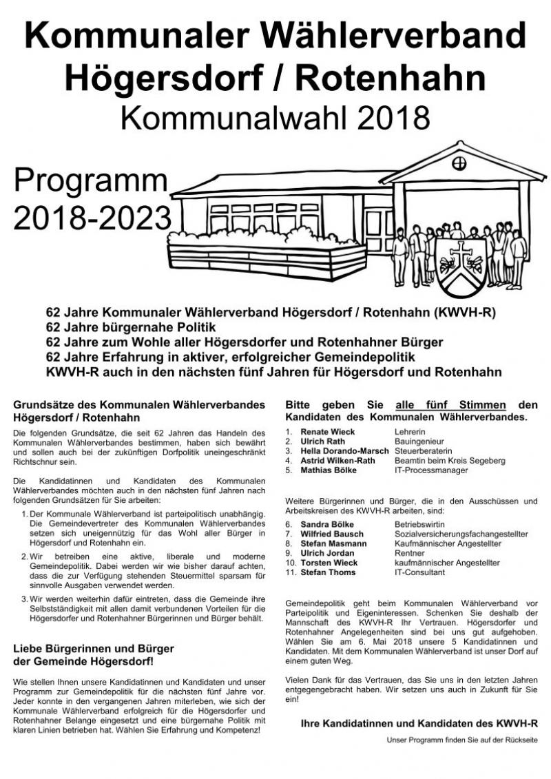 Bild: Wahlprogramm f&uuml;r die kommenden 5 Jahre